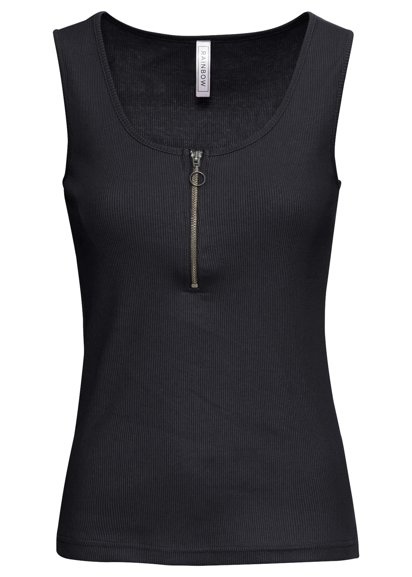 Žebrovaný top z čisté bavlny • černá • bonprix obchod