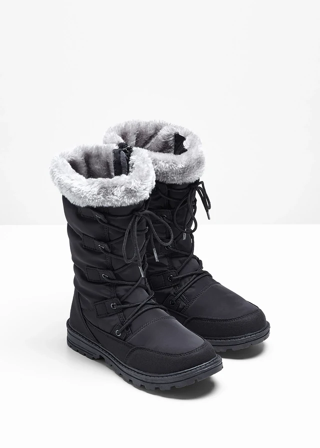 Veterboots, Kleur: zwart