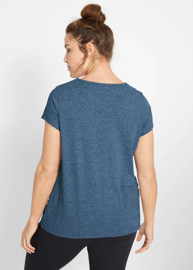 Lot de 2 T-shirts basiques de grossesse, Couleur: bleu foncé+gris chiné