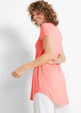 T-shirt long en viscose douce • corail clair • Boutique bonprix
