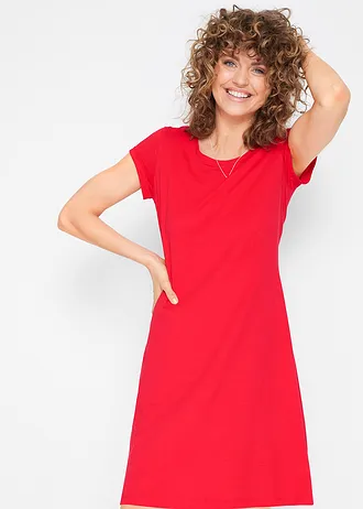 Robe en jersey 100% coton, Couleur: fraise