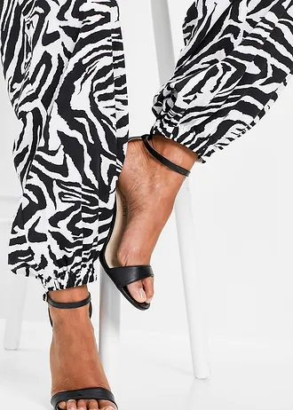 Nohavice palazzo z padavej viskózy • čierna zebrovaná potlačená • obchod bonprix