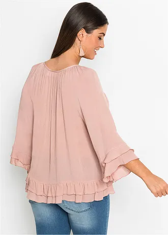 Tunika z jemné viskózy, barva: světle růžová