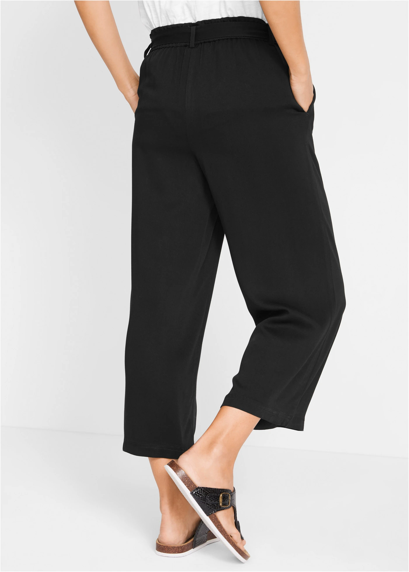Jupe-culotte en viscose fluide • noir • Boutique bonprix