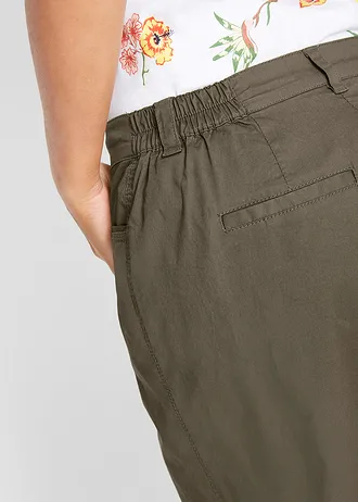 Bavlnené bermudy pepertouch s pohodlným pásom • tmavoolivová • obchod bonprix