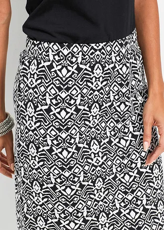 Žerzejová sukně • černo-bílá s grafickým potiskem • bonprix obchod