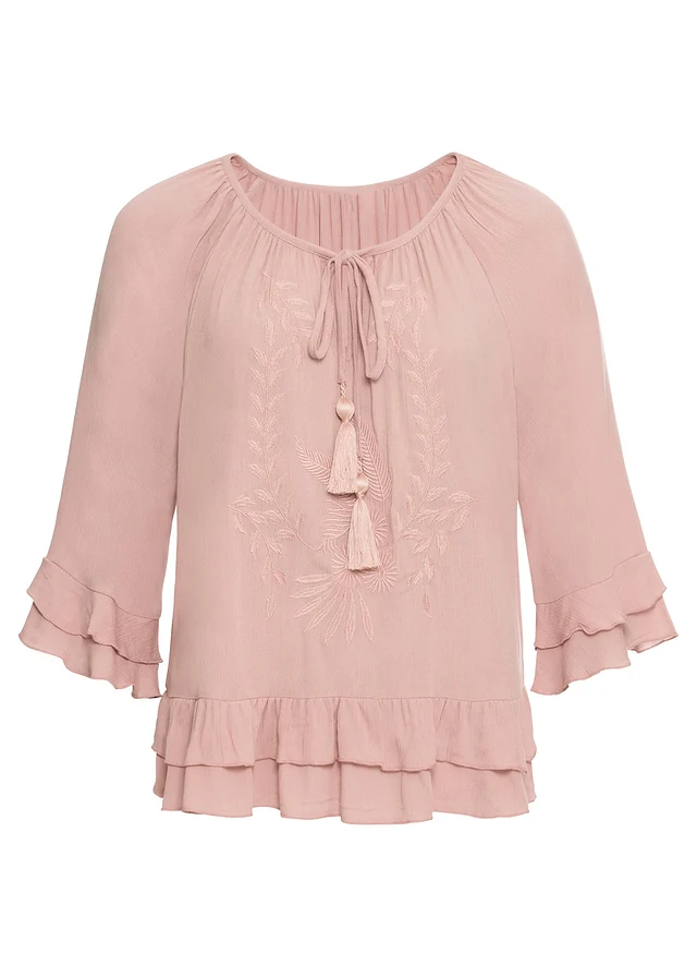 Tuniek met borduursel, Kleur: lichtroze