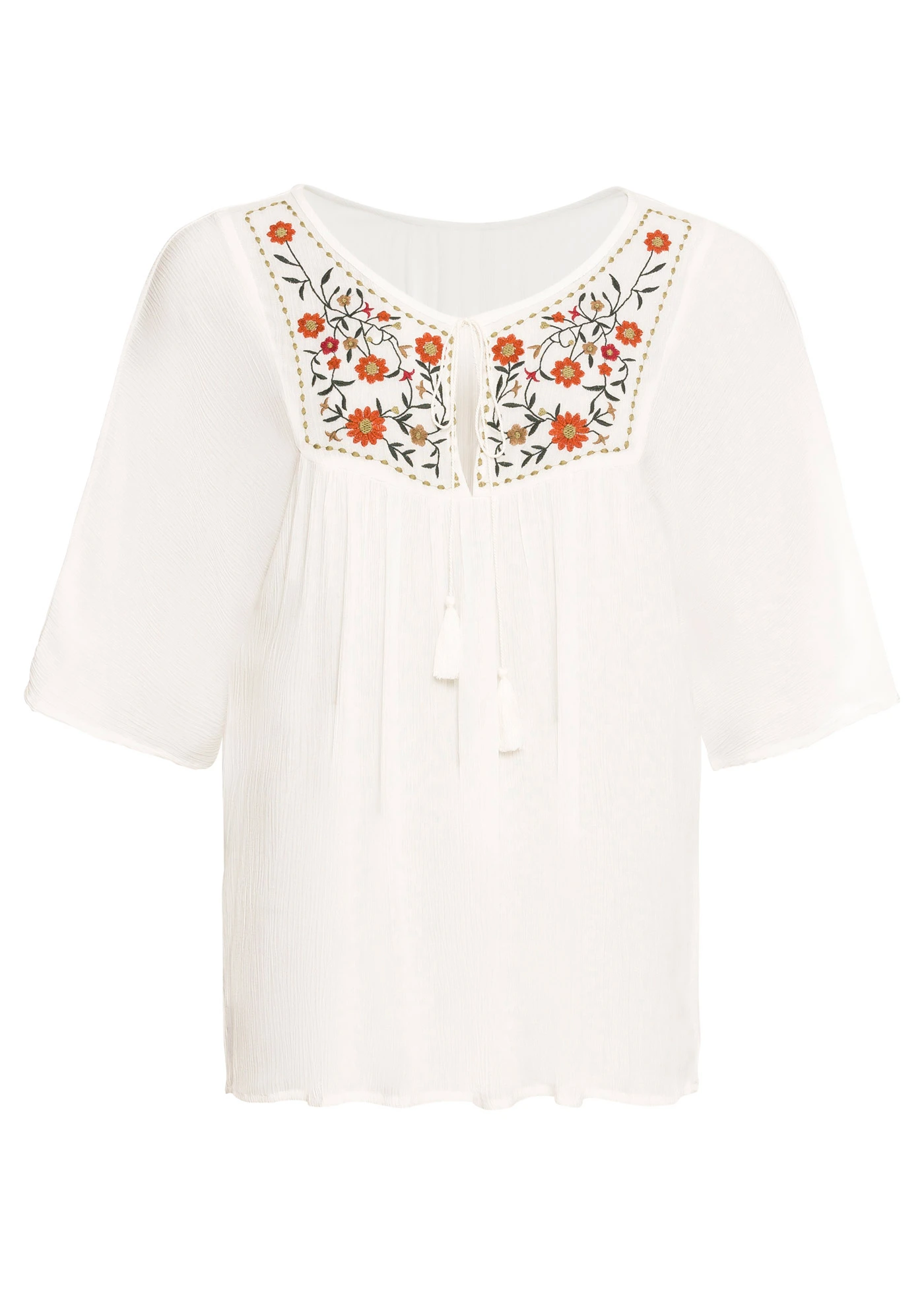 Crinkle tuniek van zachte viscose • wolwit • bonprix online shop