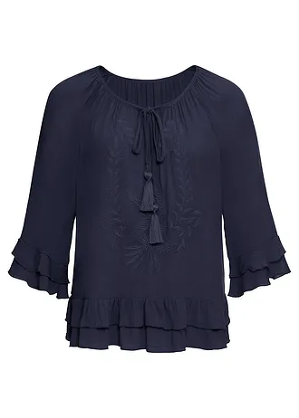 Tuniek van zachte viscose • donkerblauw • bonprix online shop