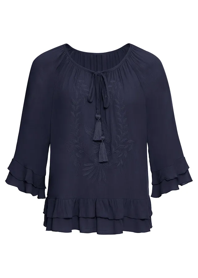 Tuniek van zachte viscose • donkerblauw • bonprix online shop