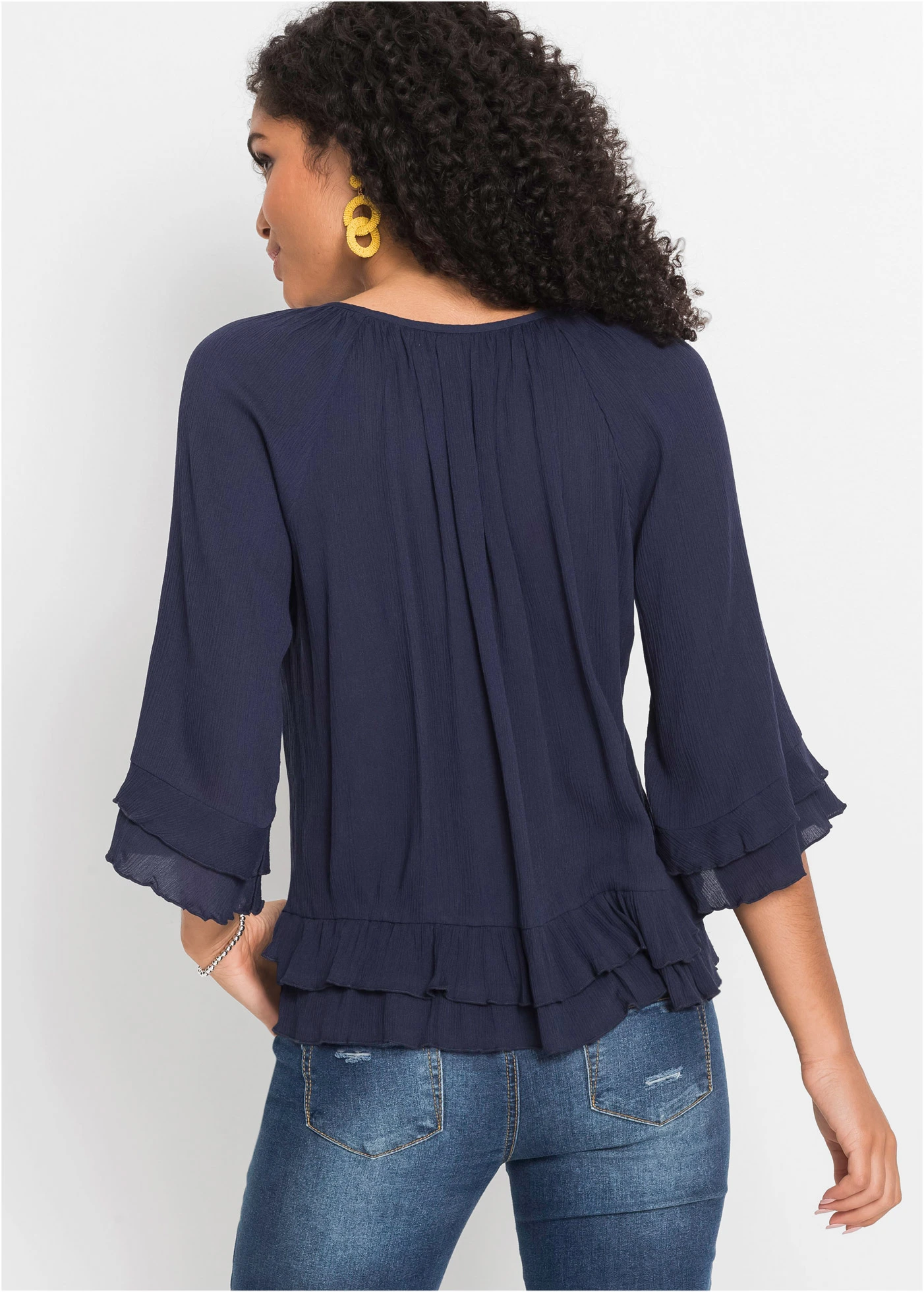 Tunika z mäkkej viskózy • tmavomodrá • obchod bonprix