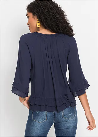 Tuniek met borduursel • donkerblauw • bonprix online shop