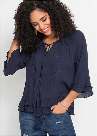 Tuniek van zachte viscose • donkerblauw • bonprix online shop