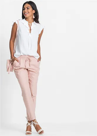 Pantalon en lin mélangé • rose vintage • Boutique bonprix
