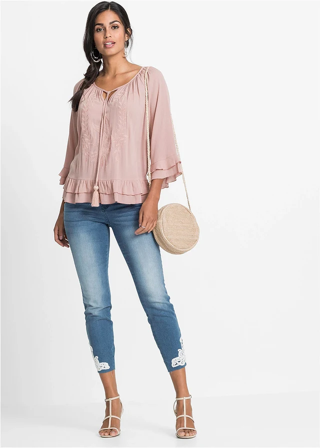 Tuniek met borduursel, Kleur: lichtroze