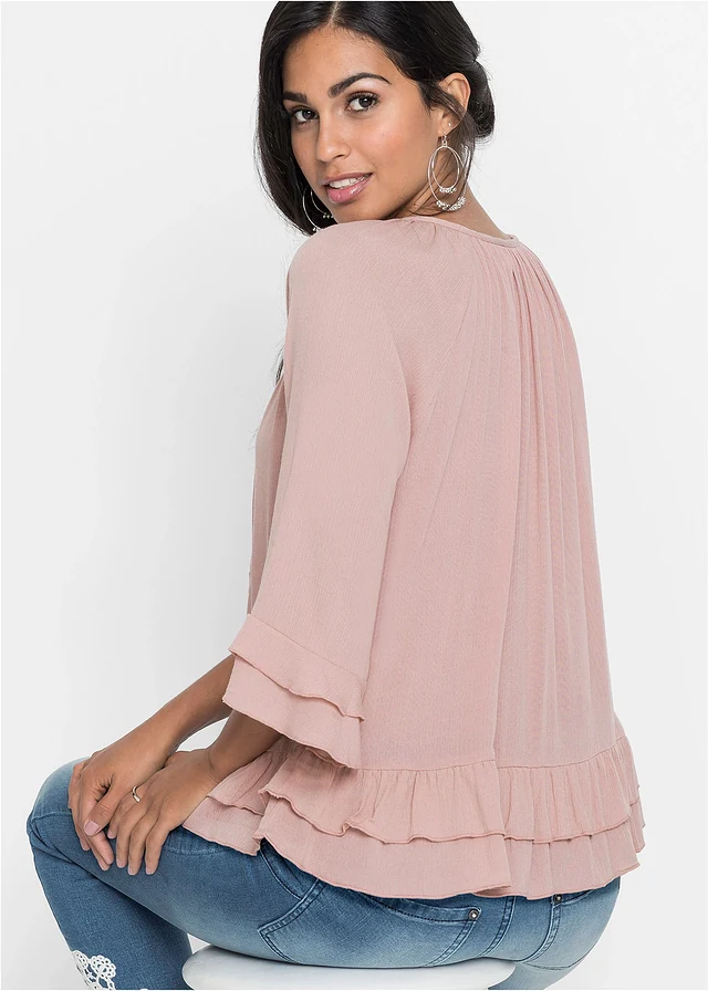 Tuniek met borduursel, Kleur: lichtroze