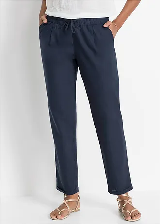 Pantalon en lin et Lyocell TENCEL™ • bleu foncé • Boutique bonprix