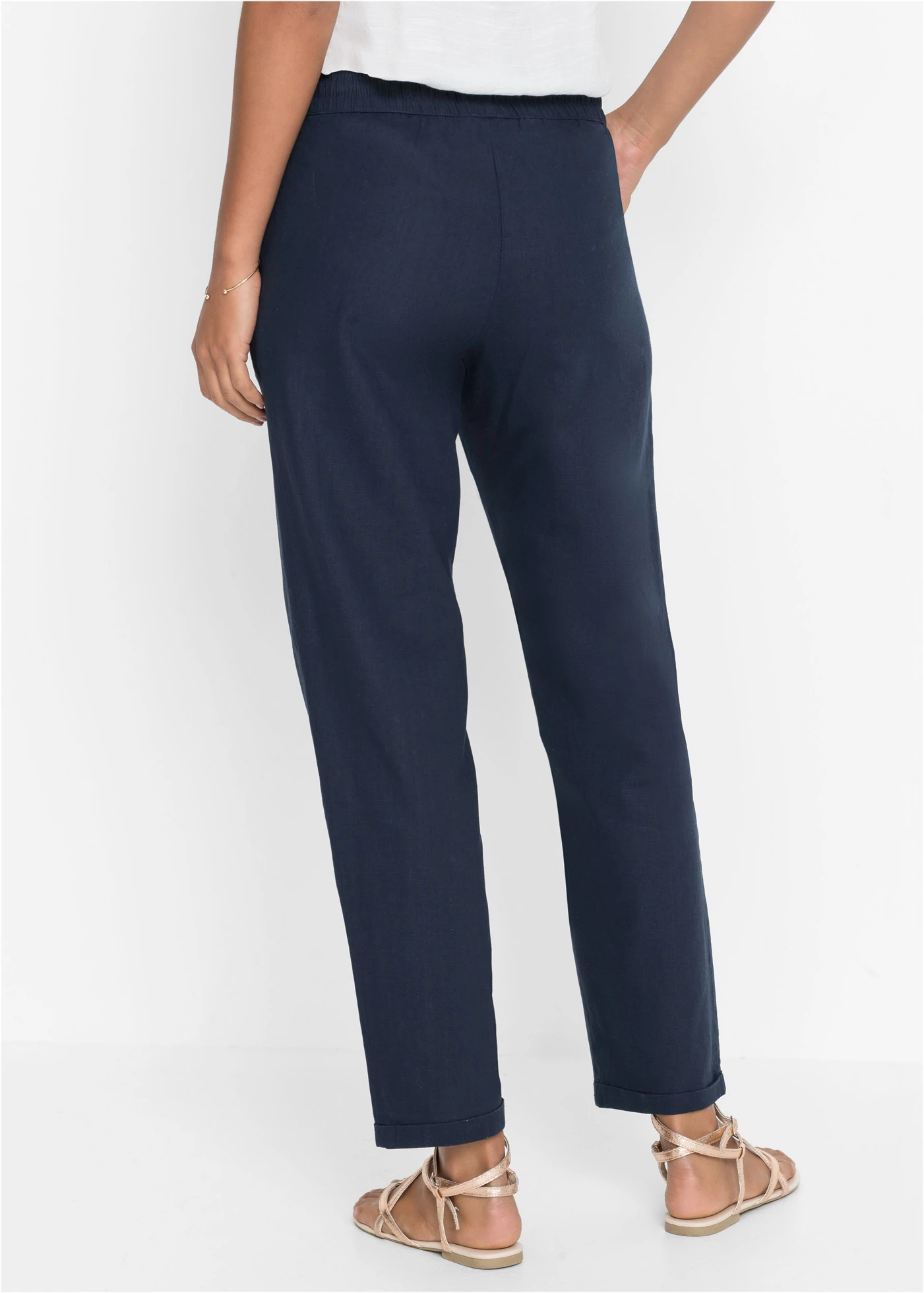 Pantalon en lin et Lyocell TENCEL™ • bleu foncé • Boutique bonprix