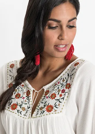 Crinkle tuniek van zachte viscose • wolwit • bonprix online shop