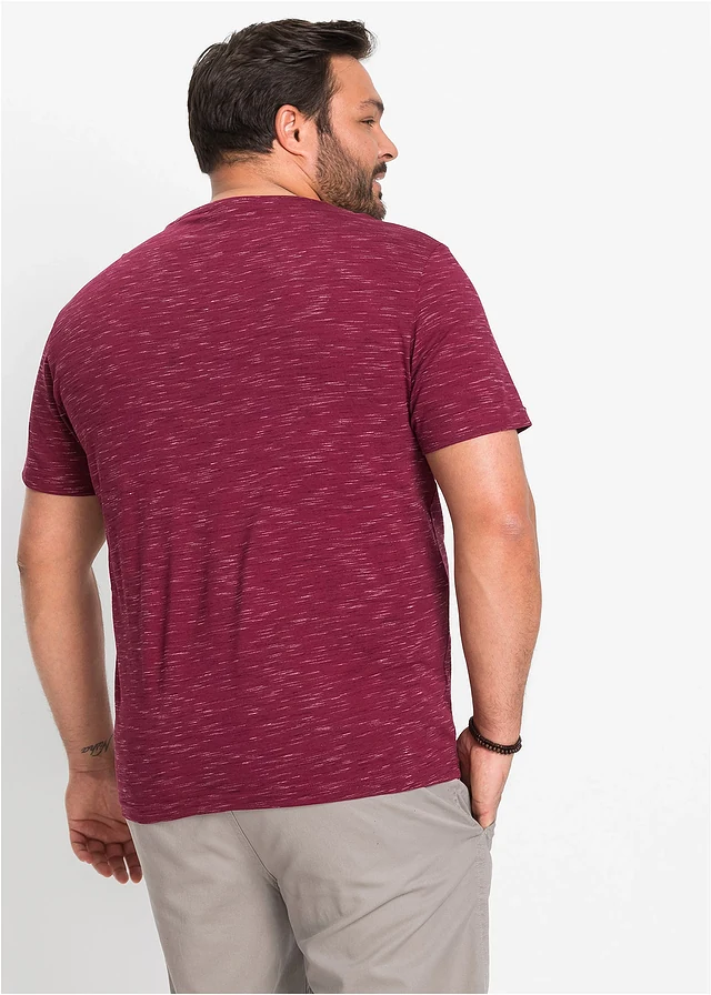 T-shirt, Kleur: donkerrood gemêleerd