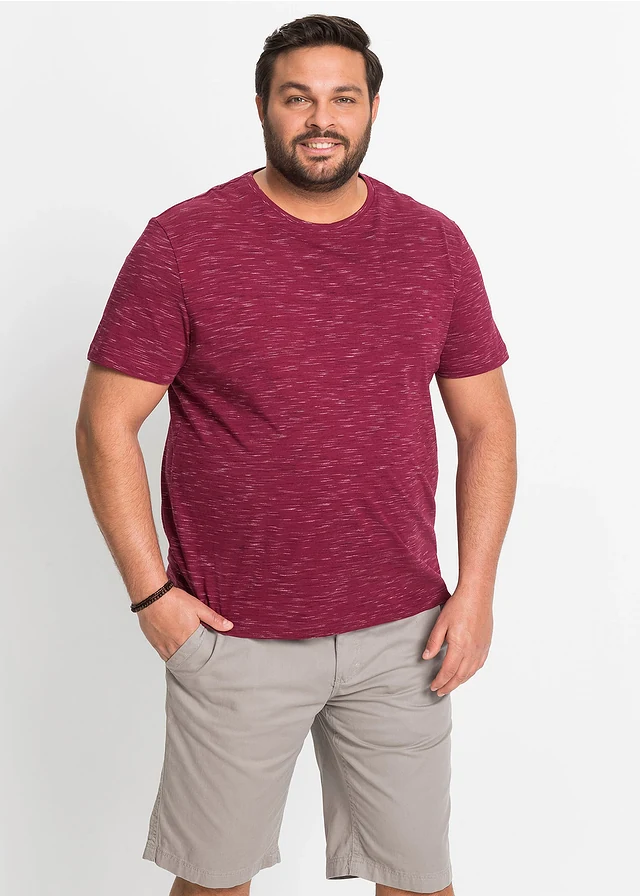 T-shirt, Kleur: donkerrood gemêleerd