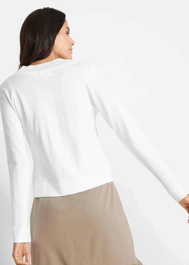Gilet court en maille de viscose mélangée • blanc • product-page.page-title-suffix