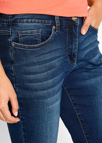 Dżinsowe bermudy z wygodnym pasem, średni stan • nocny niebieski denim • sklep bonprix