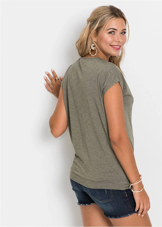 Shirt van viscosemix • kleigroen gemêleerd • product-page.page-title-suffix