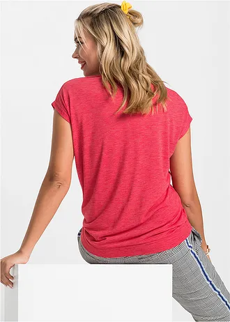 Tričko z viskózové směsi • červený melír • bonprix obchod