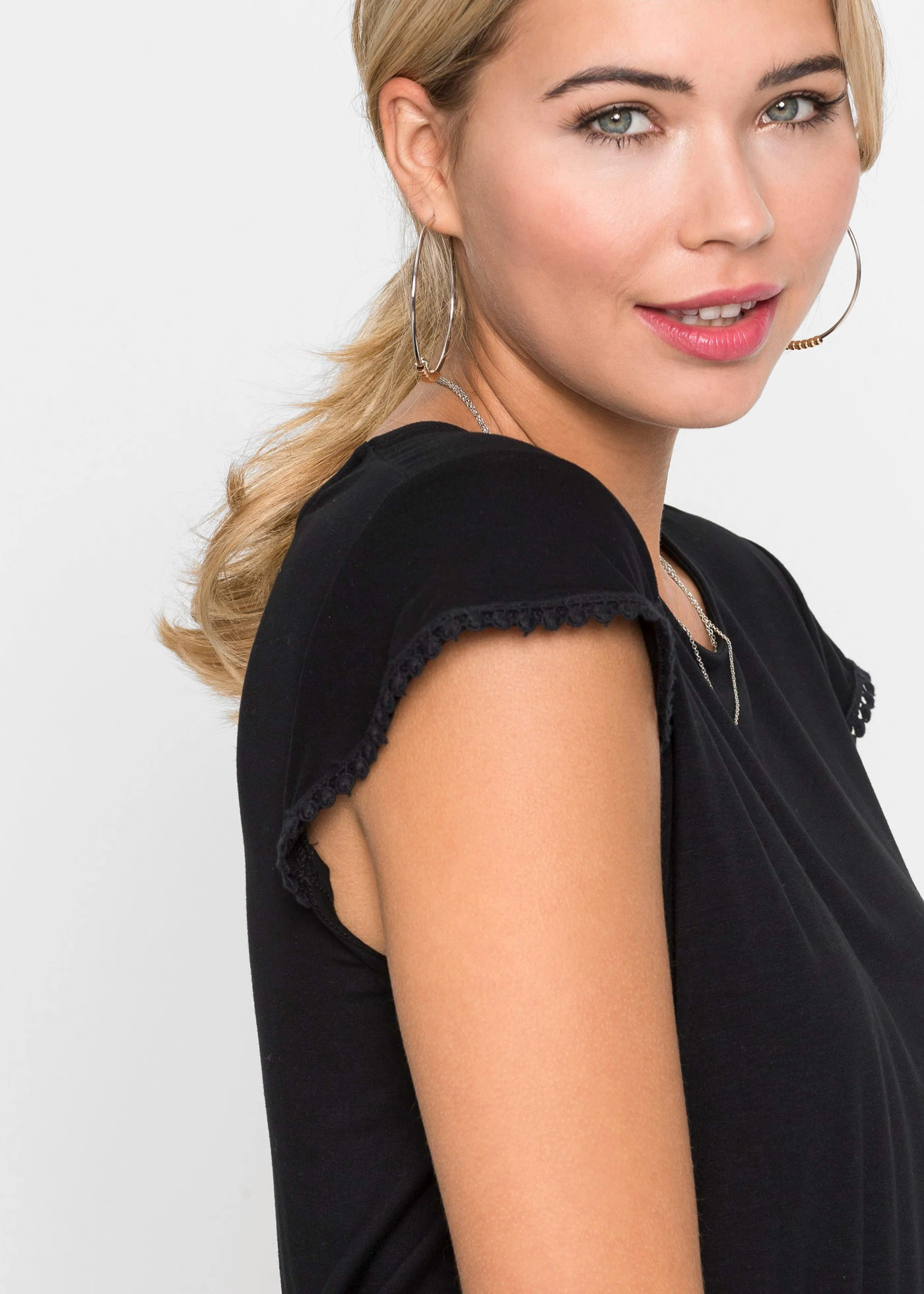 Robe midi en jersey viscose • noir • Boutique bonprix