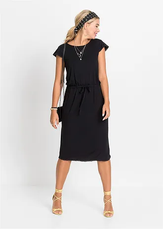 Robe midi en jersey viscose • noir • Boutique bonprix