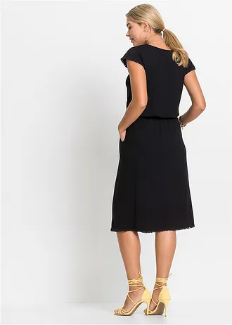 Robe midi en jersey viscose • noir • Boutique bonprix