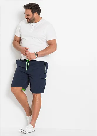 Zwemshort met zijzak, Kleur: donkerblauw - neongroen