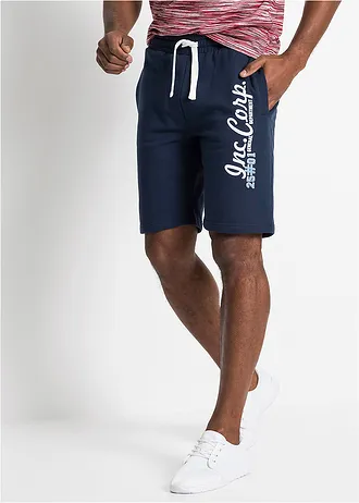 Bermuda sweat 100% coton, Couleur: bleu foncé