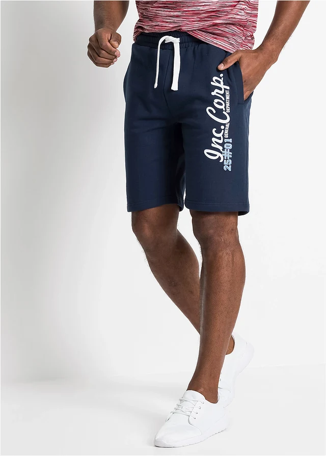 Sweat bermuda regular fit, Kleur: donkerblauw