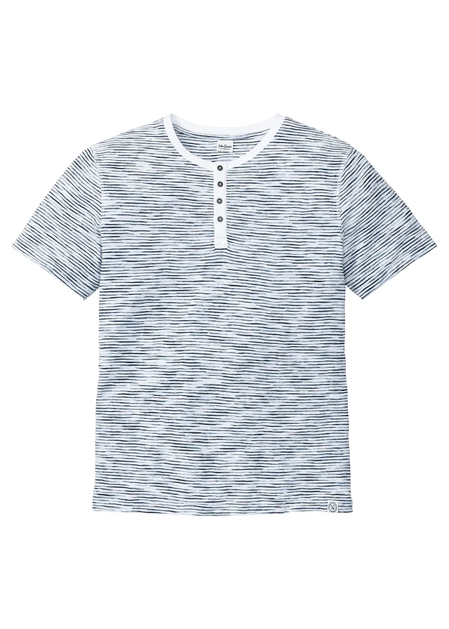 Henley shirt van puur katoen, korte mouw