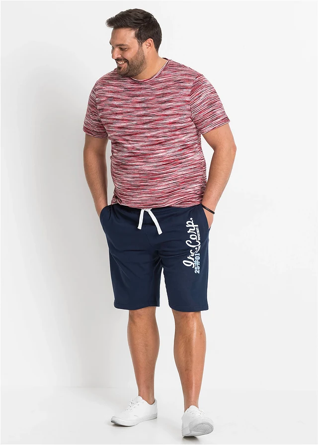 Bermuda sweat 100% coton, Couleur: bleu foncé
