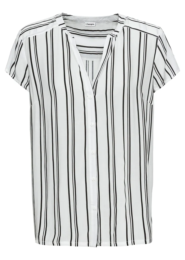 Blouse van viscose met korte mouwen