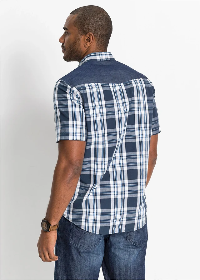 Chemise manches courtes • bleu à carreaux • product-page.page-title-suffix