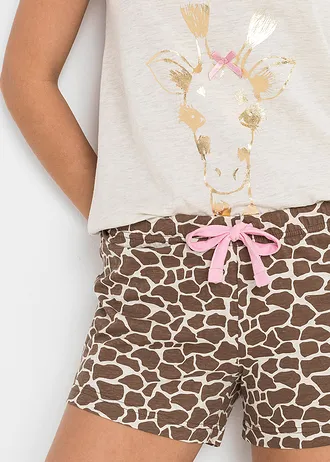 Rövidnadrágos pizsama fólia-mintával • natúr melanzs-mintás • bonprix áruház