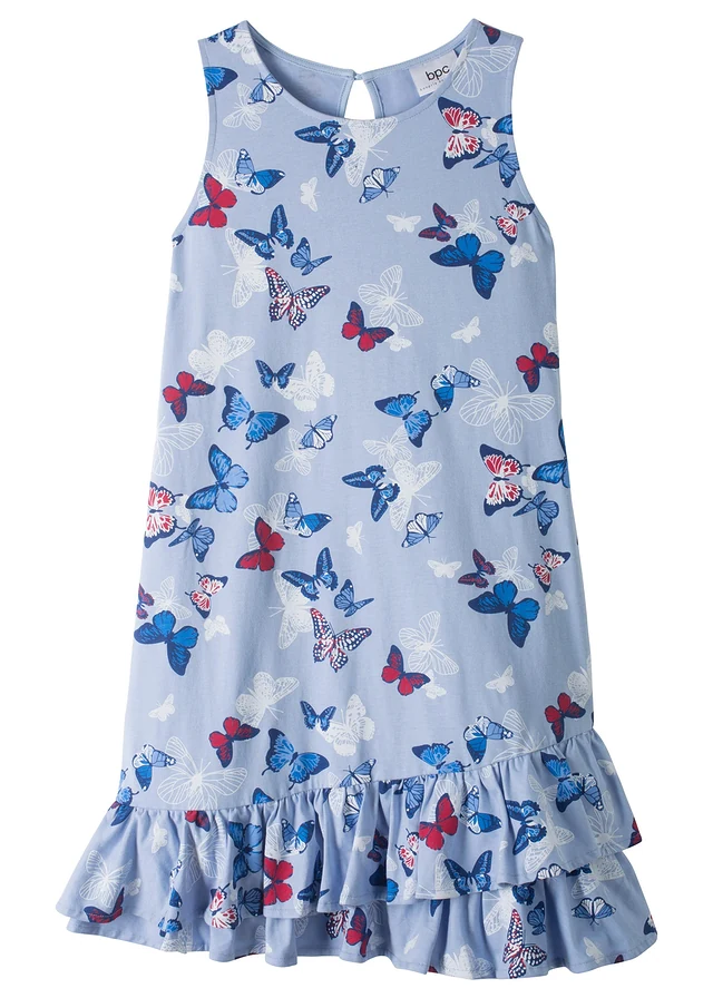 Robe volantée en jersey 100% coton