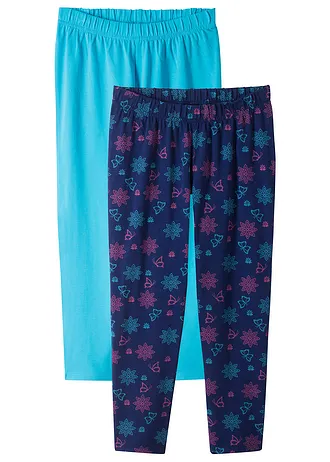 Capri legíny s organickou bavlnou (2 ks v balení) • půlnoční modrá + tyrkysová • bonprix obchod