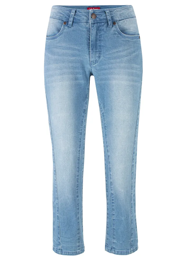 7/8 soft jeans, Kleur: lichtblauw denim used