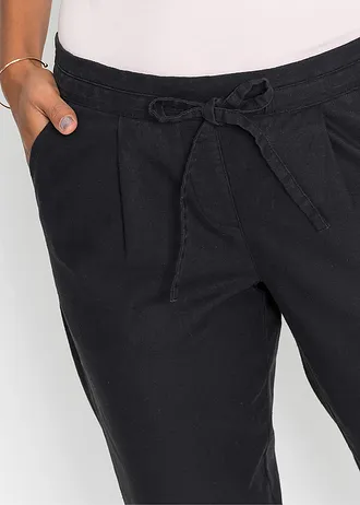 Pantalon en lin mélangé • noir • Boutique bonprix