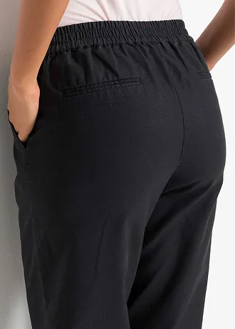 Pantalon en lin mélangé • noir • Boutique bonprix