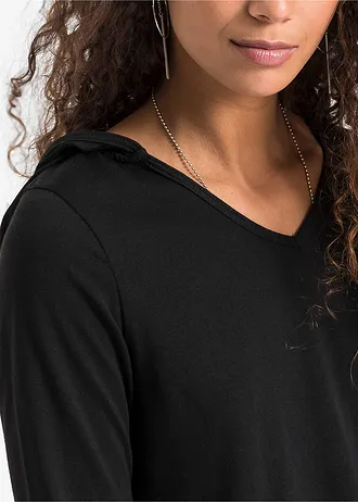Jersey jurk met capuchon • zwart • bonprix online shop