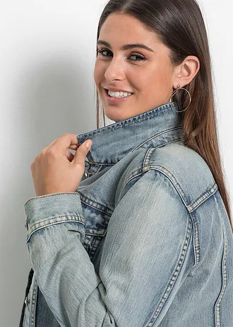 Veste en jean, Couleur: bleu clair denim