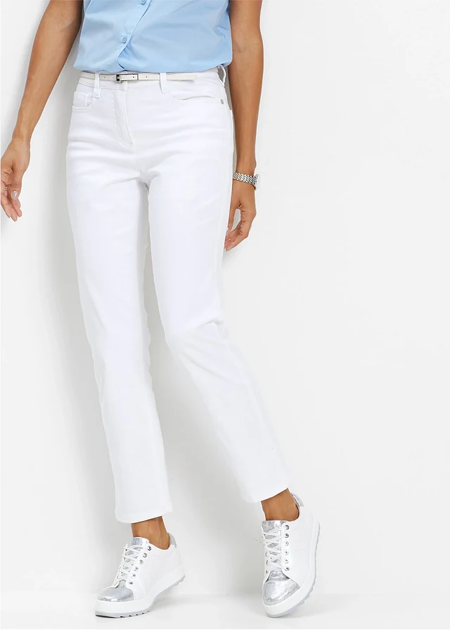 7/8 stretchbroek, Kleur: wit