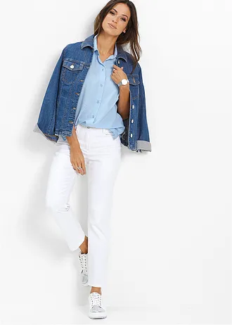 7/8 stretchbroek, Kleur: wit