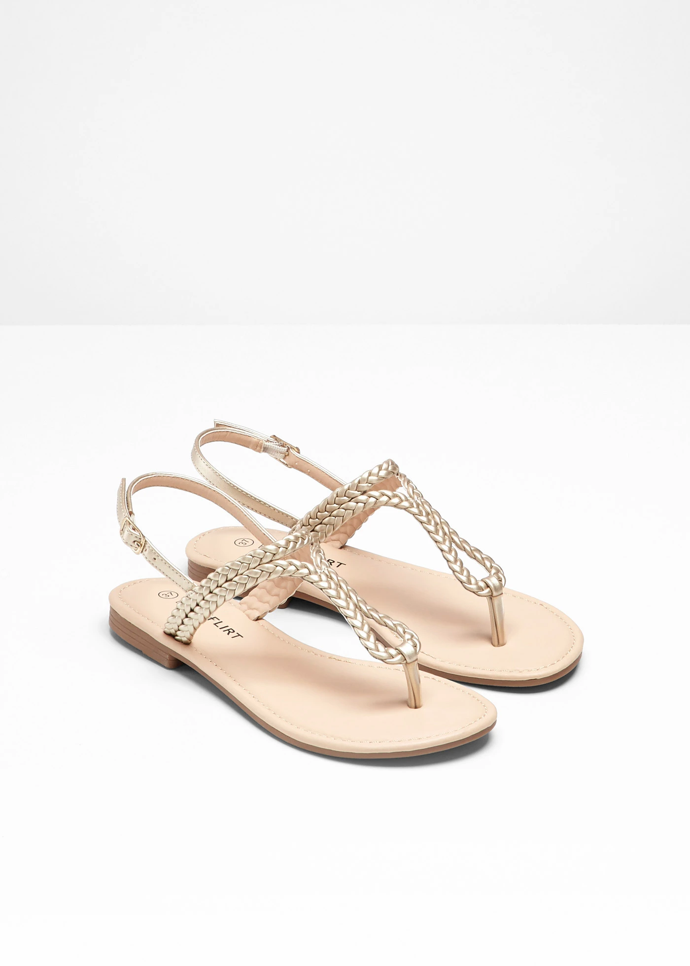 Teensandalen in gevlochten look • goudkleur • bonprix online shop